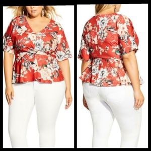City Chic Floral Blouse Size 14 NWT